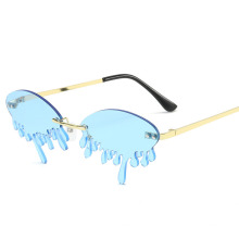 Daisyer 2020 Luxury Fashion Small Half Frame Moon Rhinestones Sun Glasses Women Diamond Vintage Sunglasses